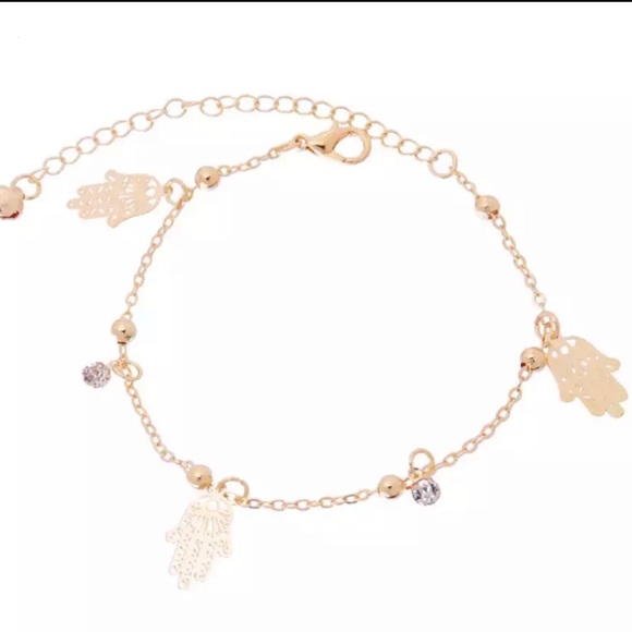 3/$30 NEW! Hamsa Bracelet Boho Palm Pendant Cute Gold - Picture 4 of 5